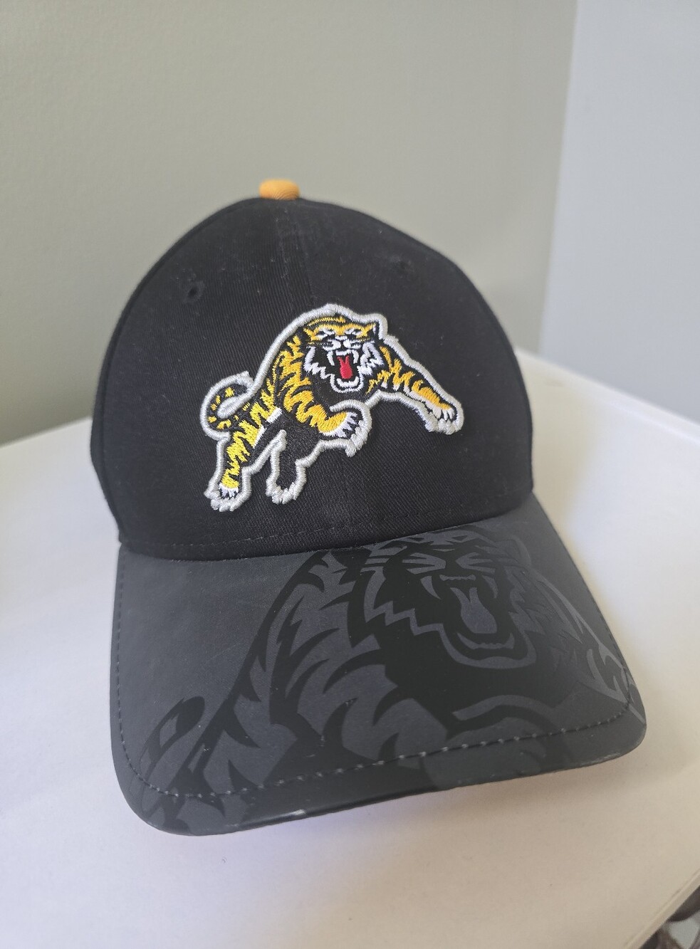 Kids Black Baseball Cap with Yellow Tiger Patch